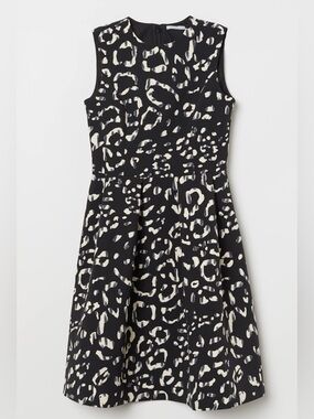 H&M Black Dress with Cream Spot Print